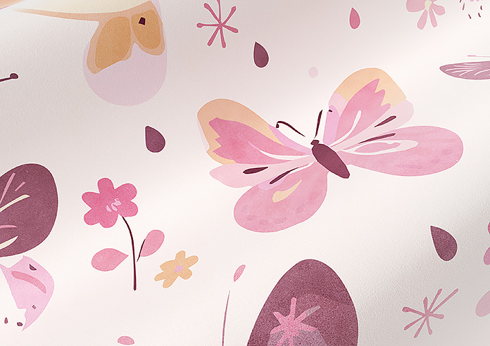 Butterfly Garden, Precious Pinks - Roman Blind - Image 4